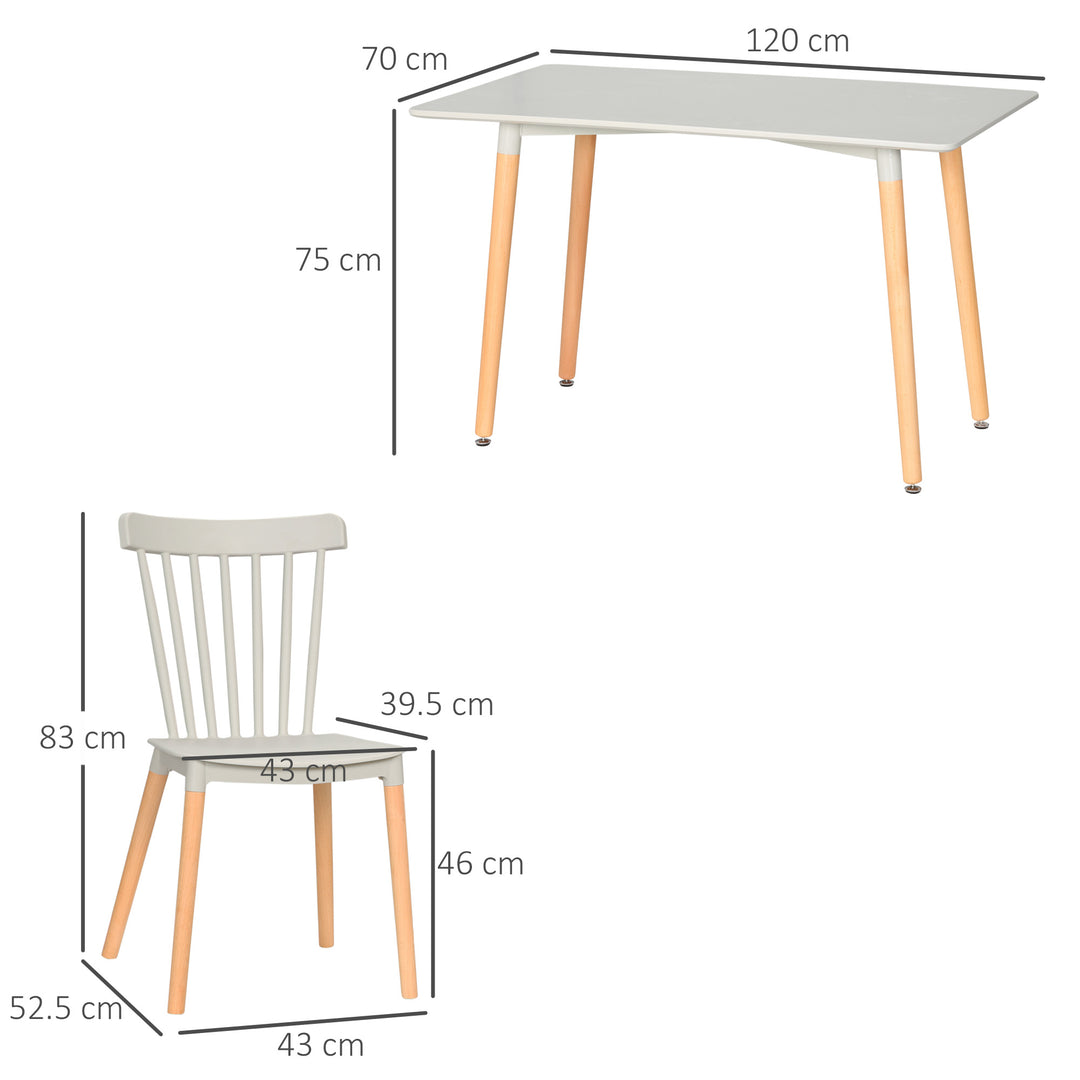 HOMCOM 5-Piece Dining Set with 4 Chairs, Grey https://www.awin1.com/pclick.php?p=36730022783&a=1765756&m=17151 Aosom