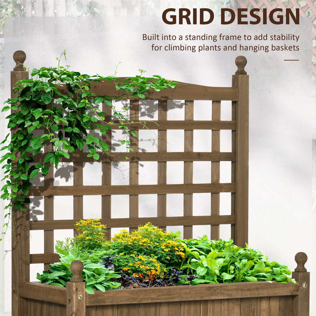 Raised Flower Beds Wooden Planter w/ a Trellis and Garden Planter at Home