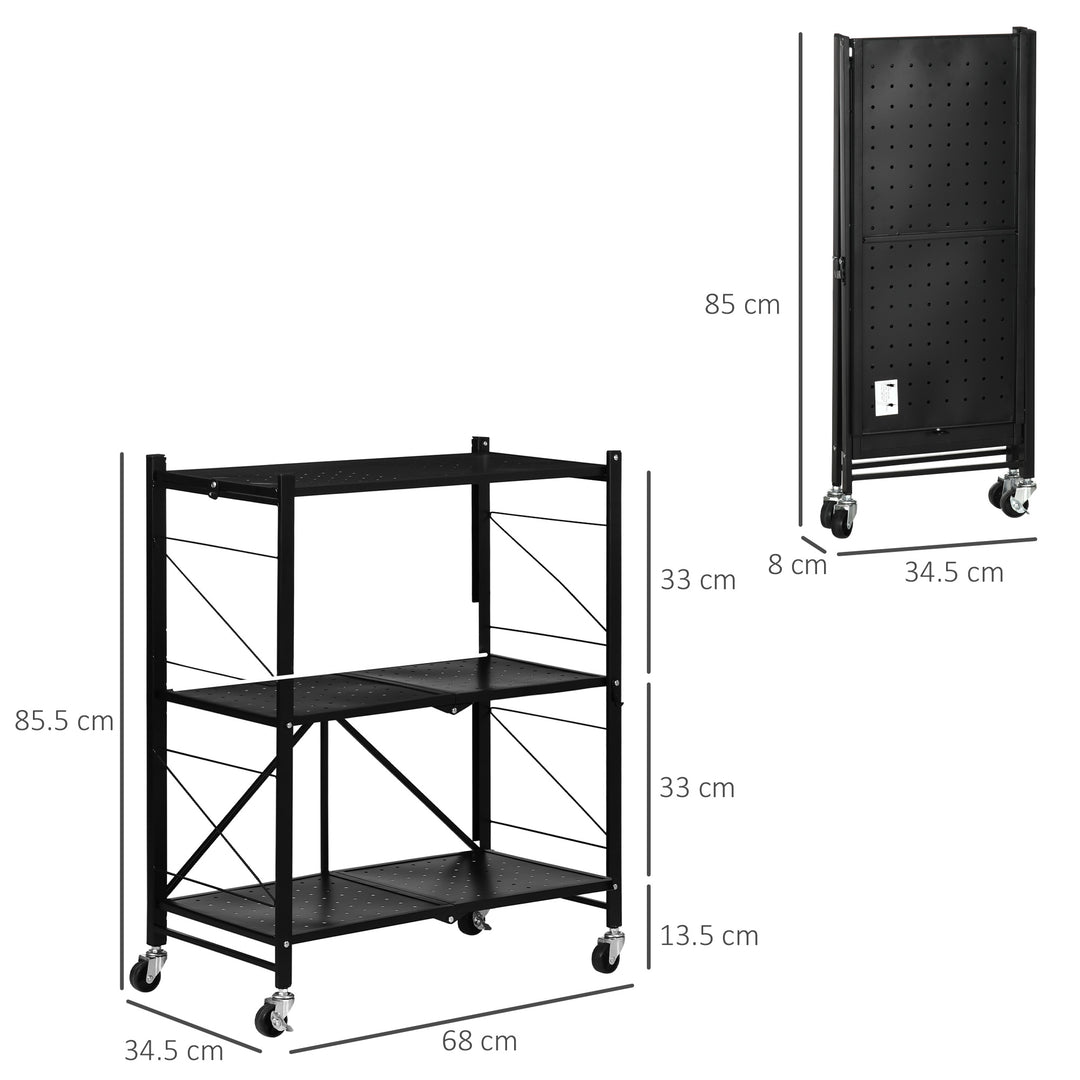 HOMCOM Wheeled Utility Trolley