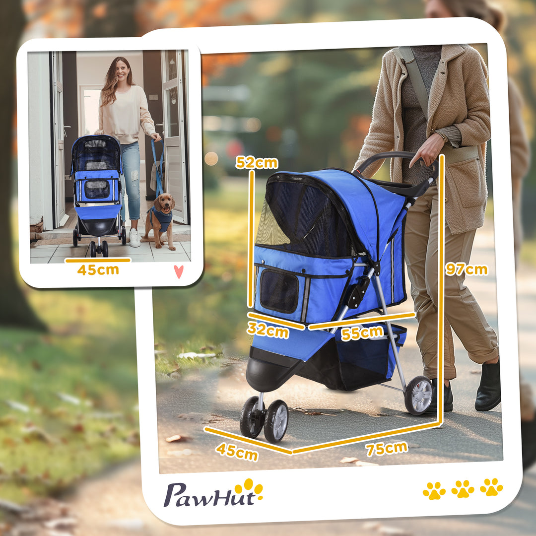 Dog Pram Cat Stroller Dog Stroller with Cup Holder