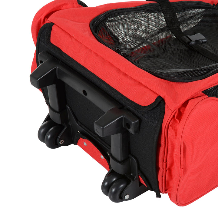 Pet Backpack Trolley: Telescopic Handle Carrier for Furry Friends on the Go