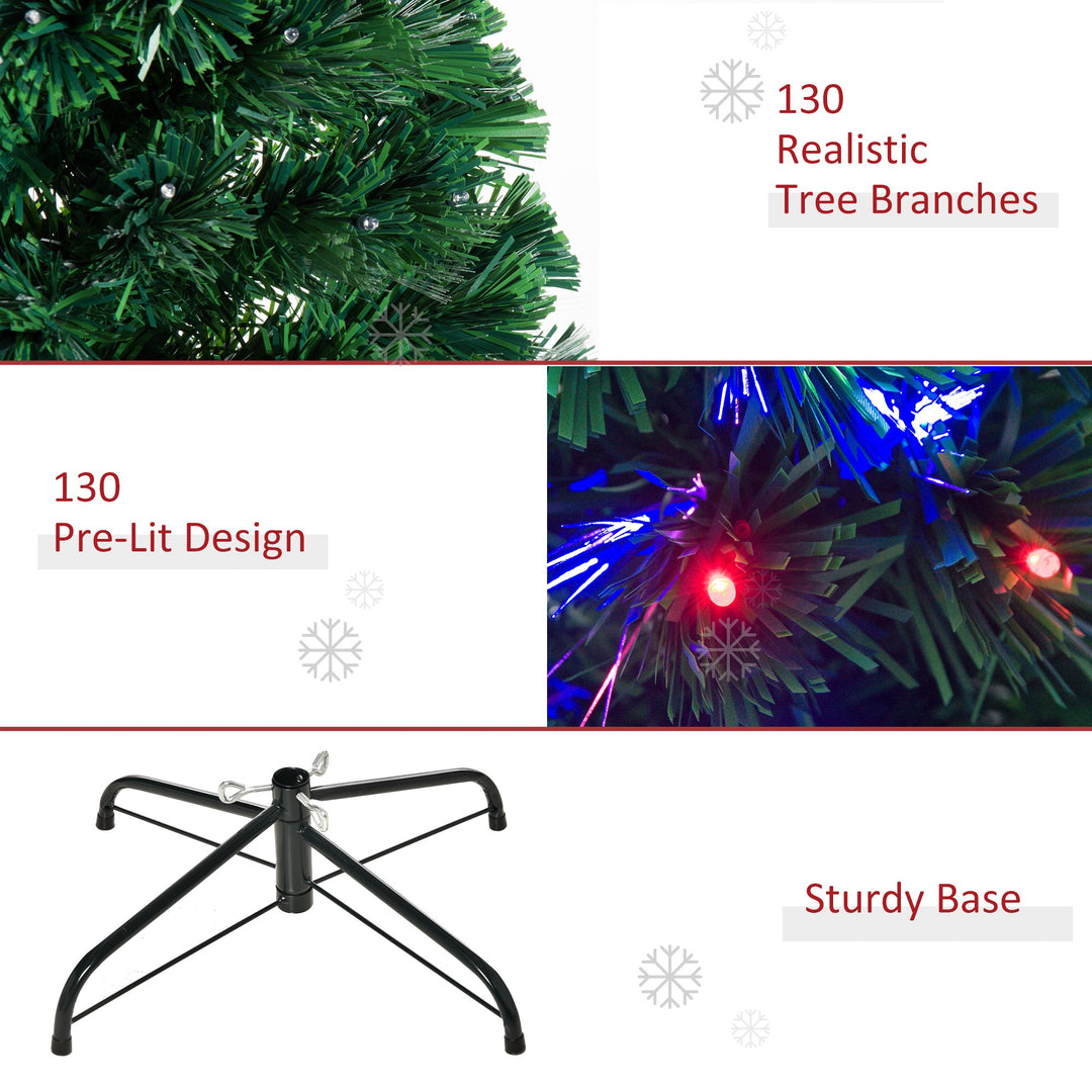 4ft Pre Lit Christmas Tree Artificial Tree with Multi-Coloured Fiber Optic LED Light(4ft (120cm))