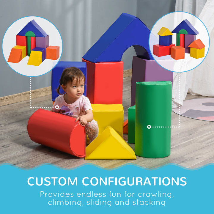 11 Piece Soft Play Blocks Kids Climb and Crawl Gym Toy Foam Building and Stacking Blocks Non-Toxic Play Set Activity Toy Brick