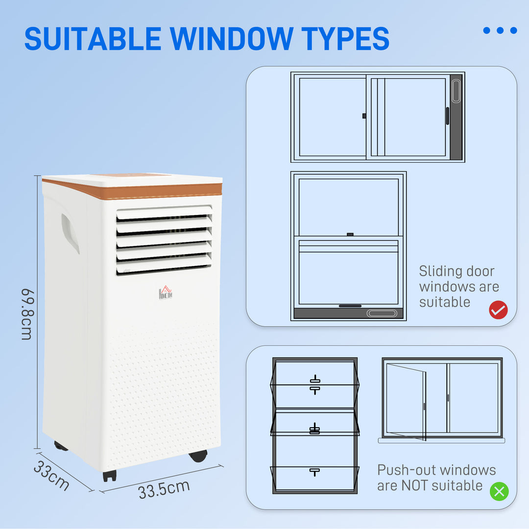 10000 BTU 4-In-1 Compact Portable Mobile Air Conditioner Unit Cooling Dehumidifying Ventilating w/ Fan Remote LED 24 Hr Timer