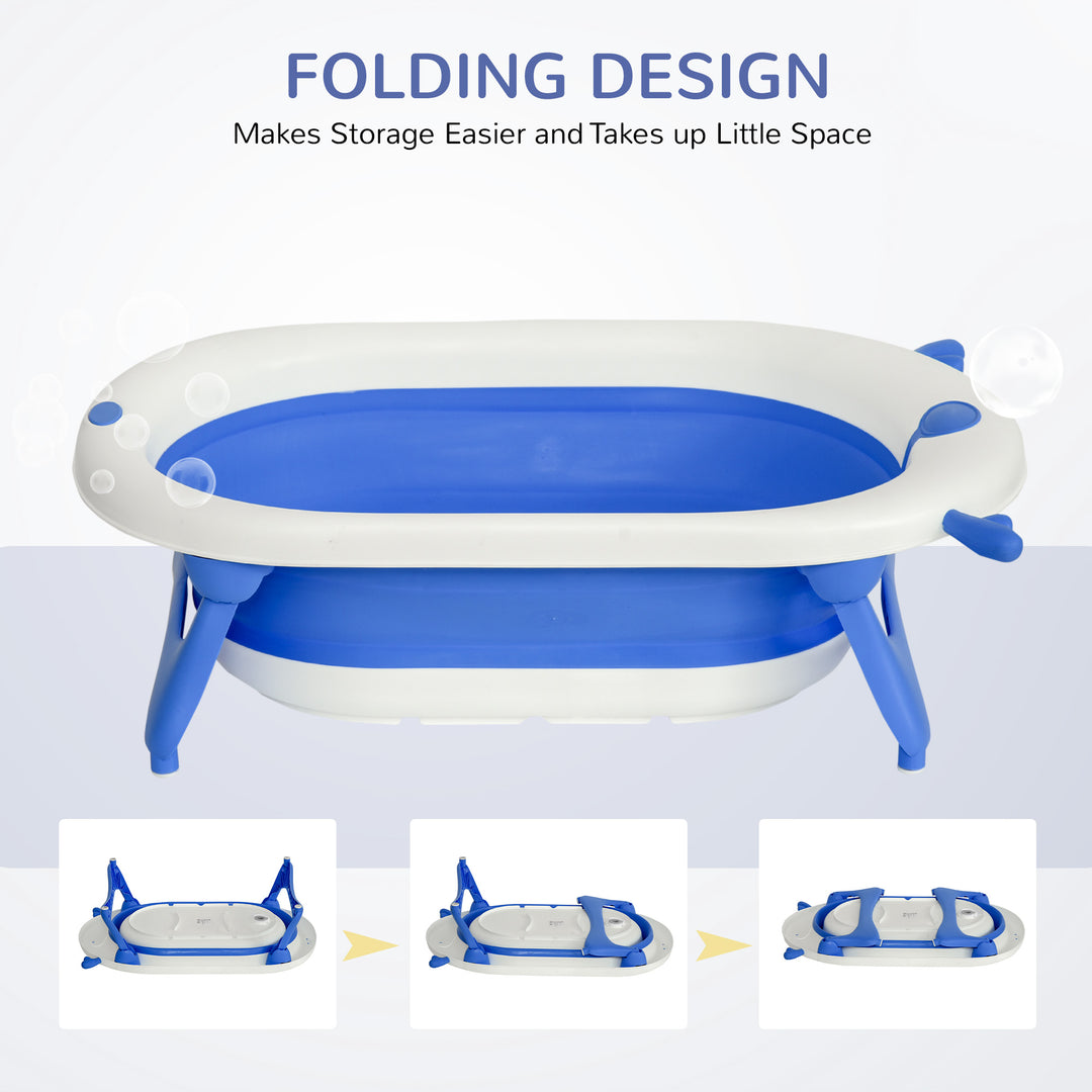 Baby's Bathing Bliss: Foldable Tub with Cushioned Ergonomics