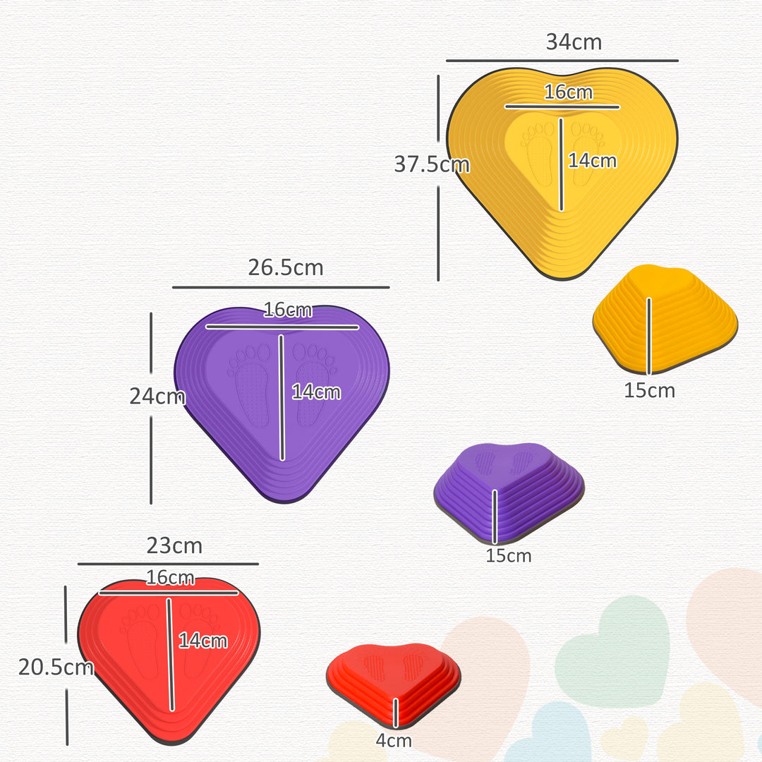 6PCs Heart-Shaped Kids Stepping Stones Balance & Motor Skills