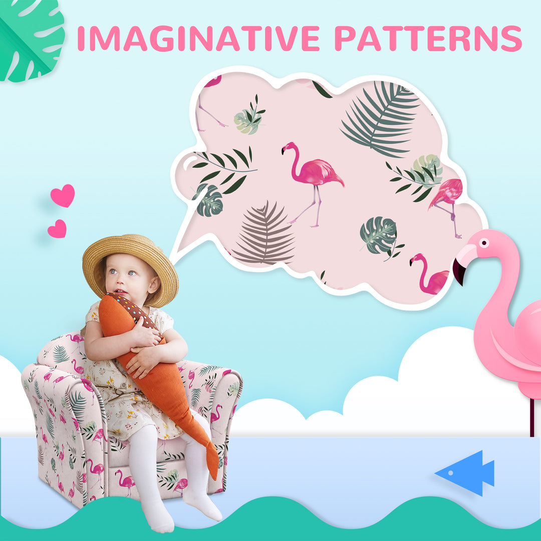 Kids Armchair with Flamingo Design