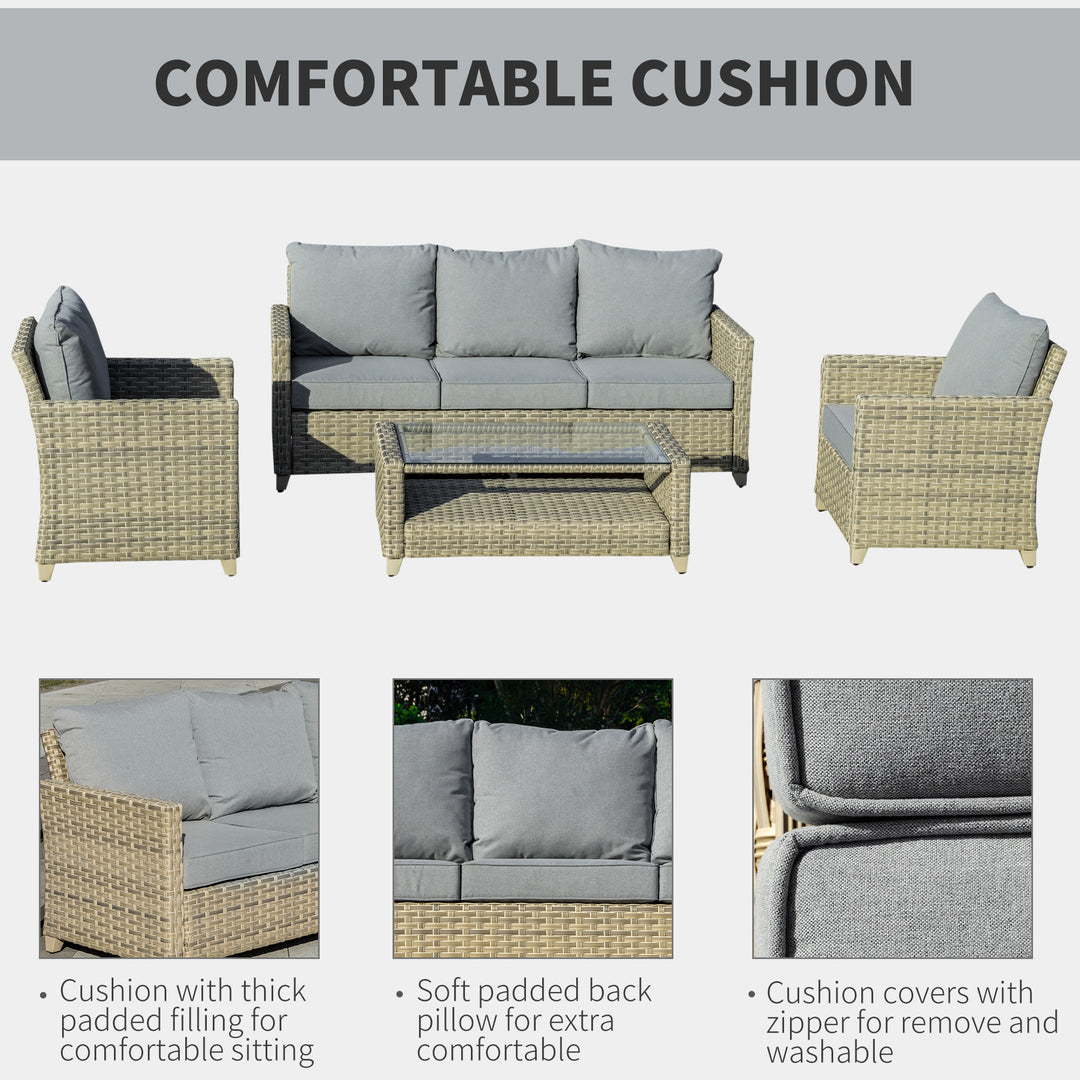 5-Seater Patio Wicker Sofa Set