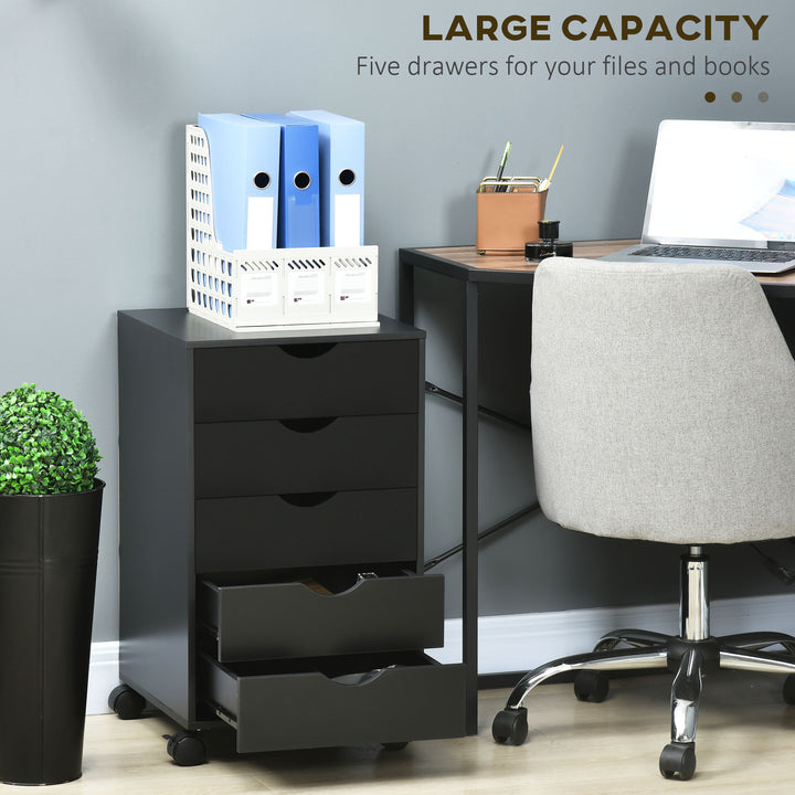 5 Drawer Mobile Filing Cabinet