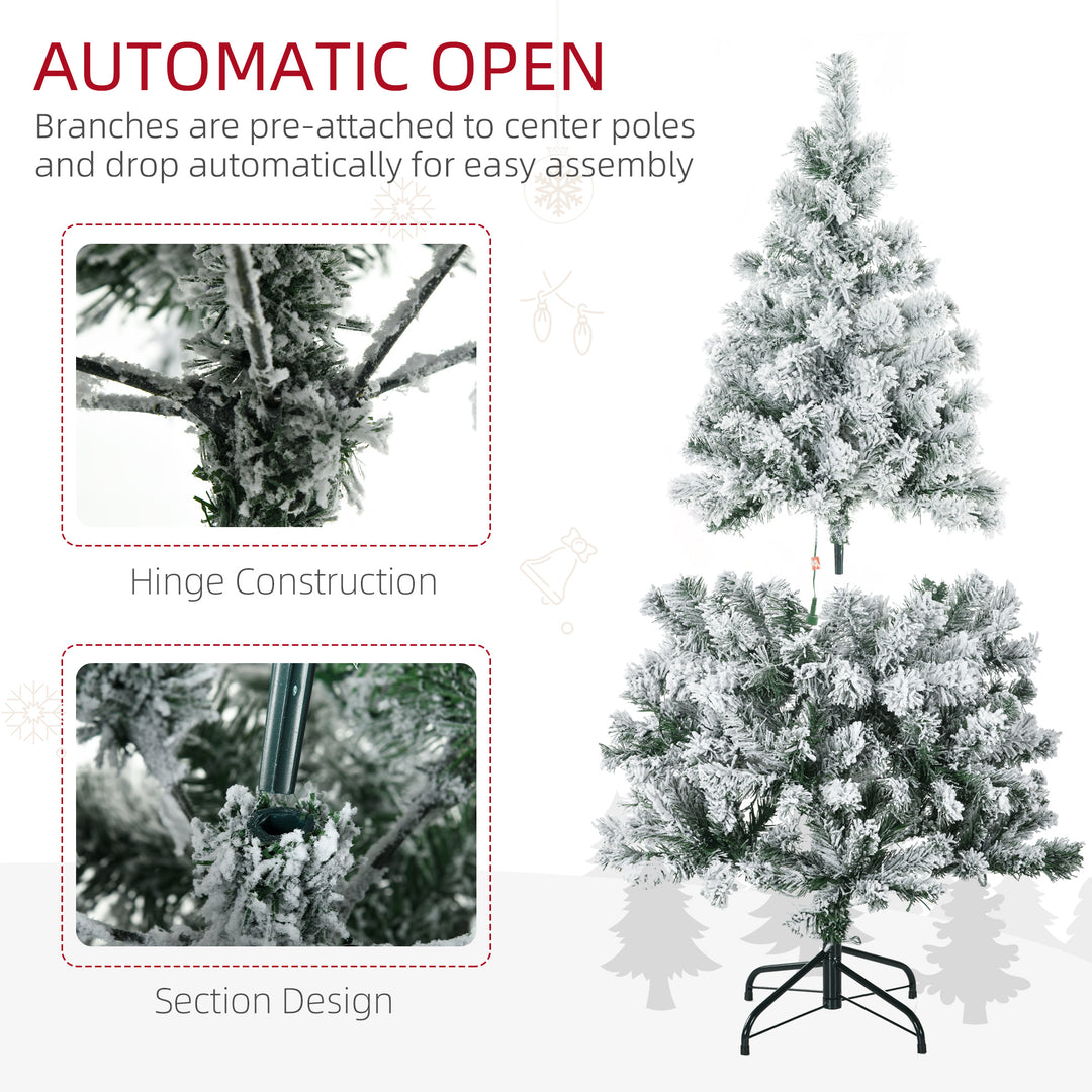 4.5' Artificial Snow Christmas Trees with Frosted Branches