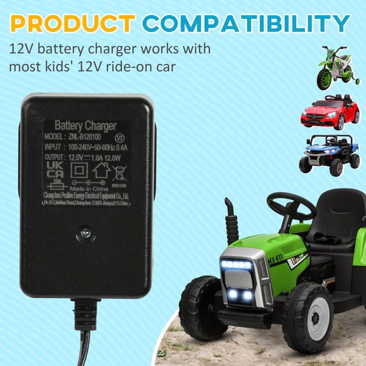 12V 1A Battery Charger for Ride on Cars