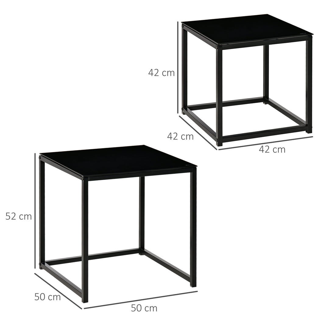 HOMCOM Set of 2 Nesting Side Tables