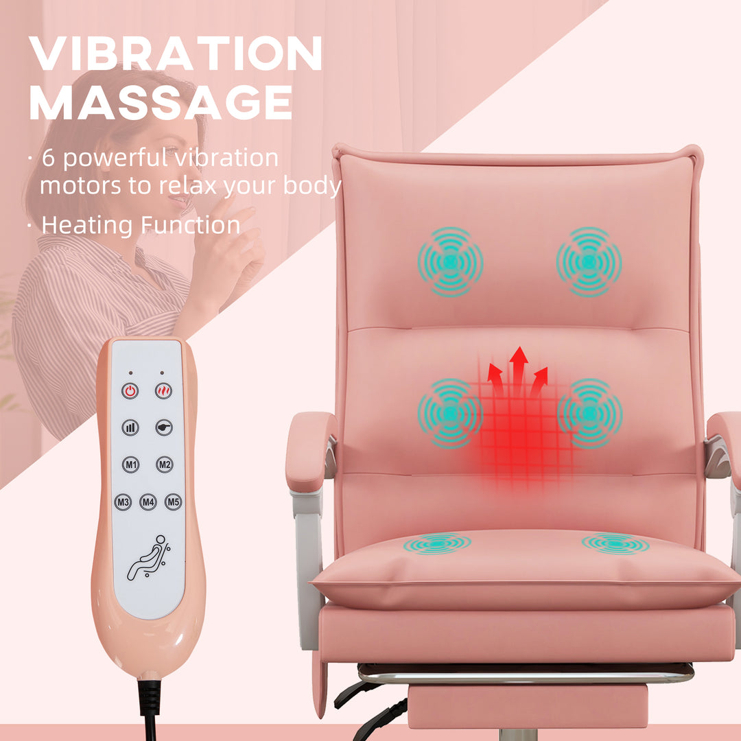 Vinsetto Vibration Massage Office Chair, Pink