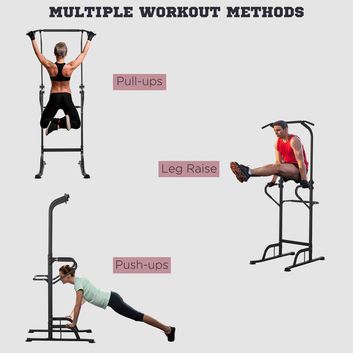 Pull Up Bar Multi-Function Height Adjustable Power Tower Dip Station Equipment