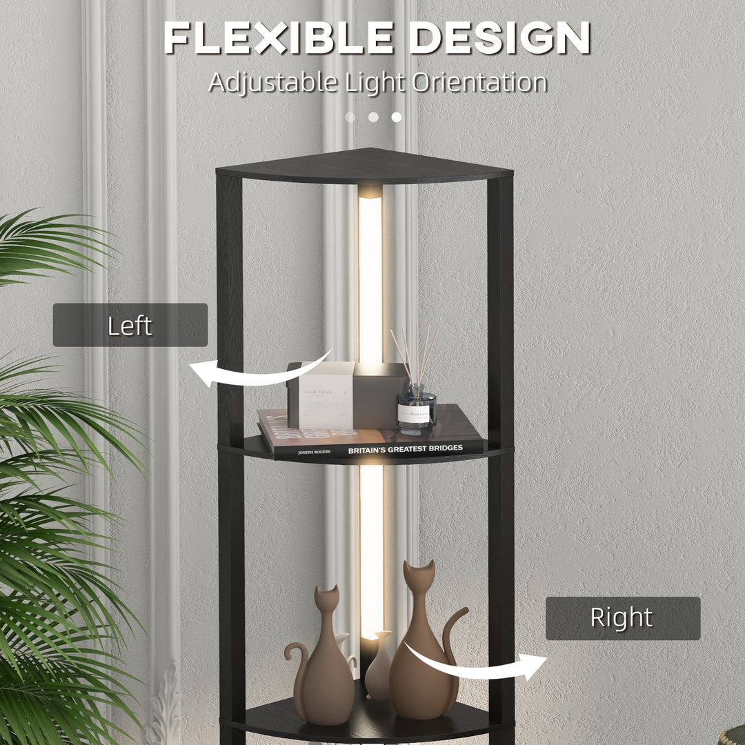 Corner Floor Lamp for Living Room Bedroom with Dimmable Warm White LED Light