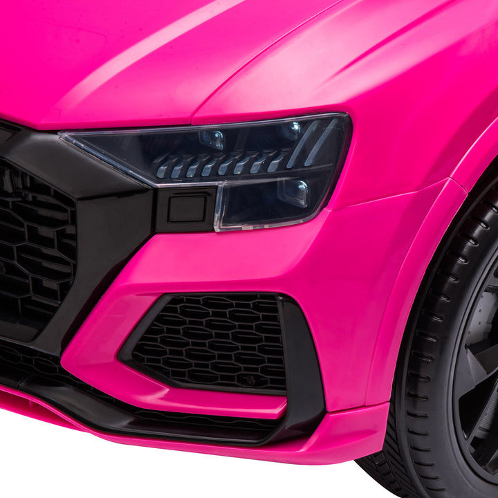 Kids Electric Ride On Car Compatible 6V Battery-powered Audi RS Q8 Toy with Remote Control Lights USB MP3 Bluetooth Pink