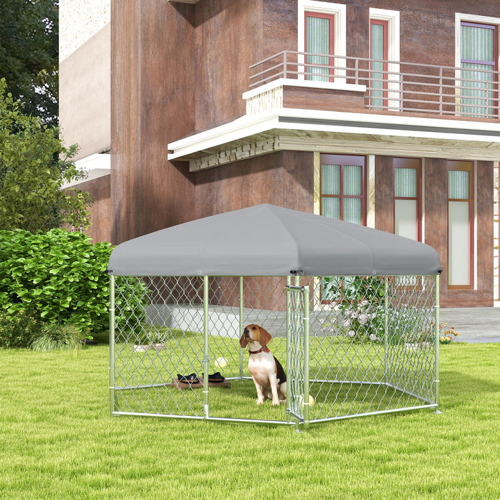 Dog Kennel and Run with Lockable Door