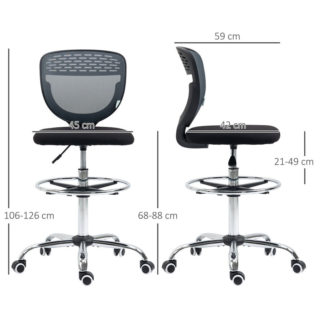 Vinsetto Ergonomic Draughtsman Chair, Grey