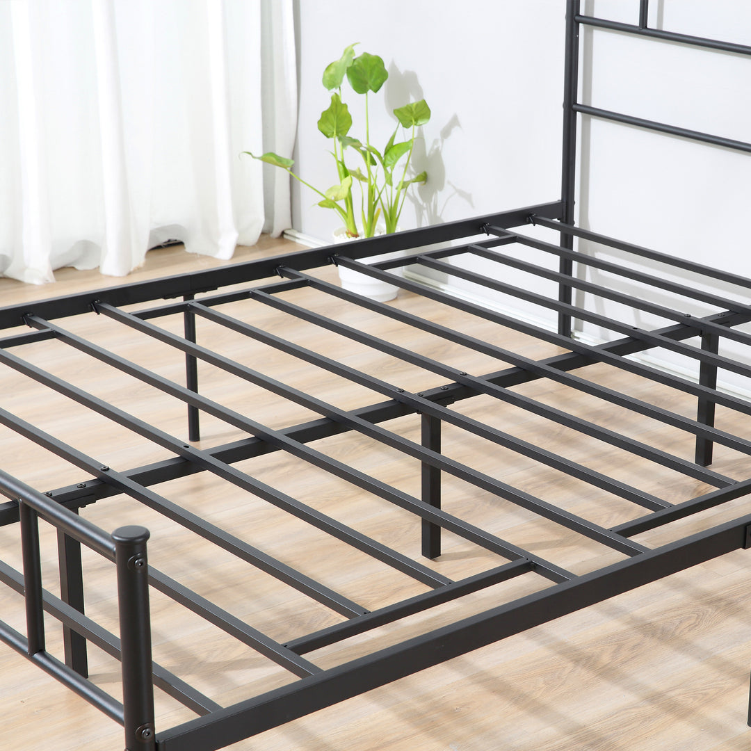 Double Metal Bed Frame with Headboard and Footboard