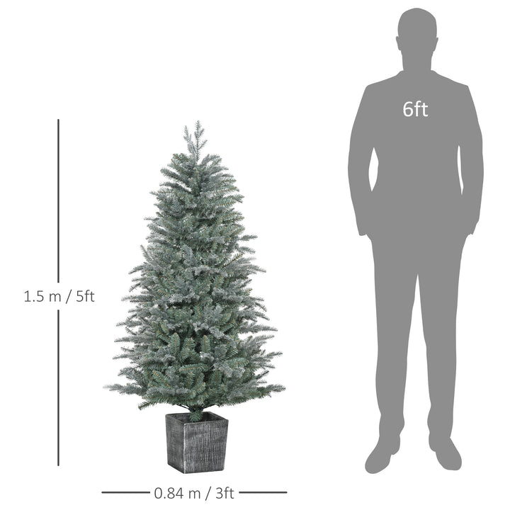 5ft Tall Artificial Christmas Tree with Realistic Branches