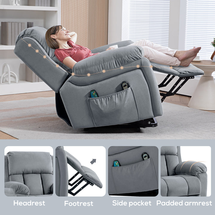 Power Lift Riser and Recliner Chair with Vibration Massage