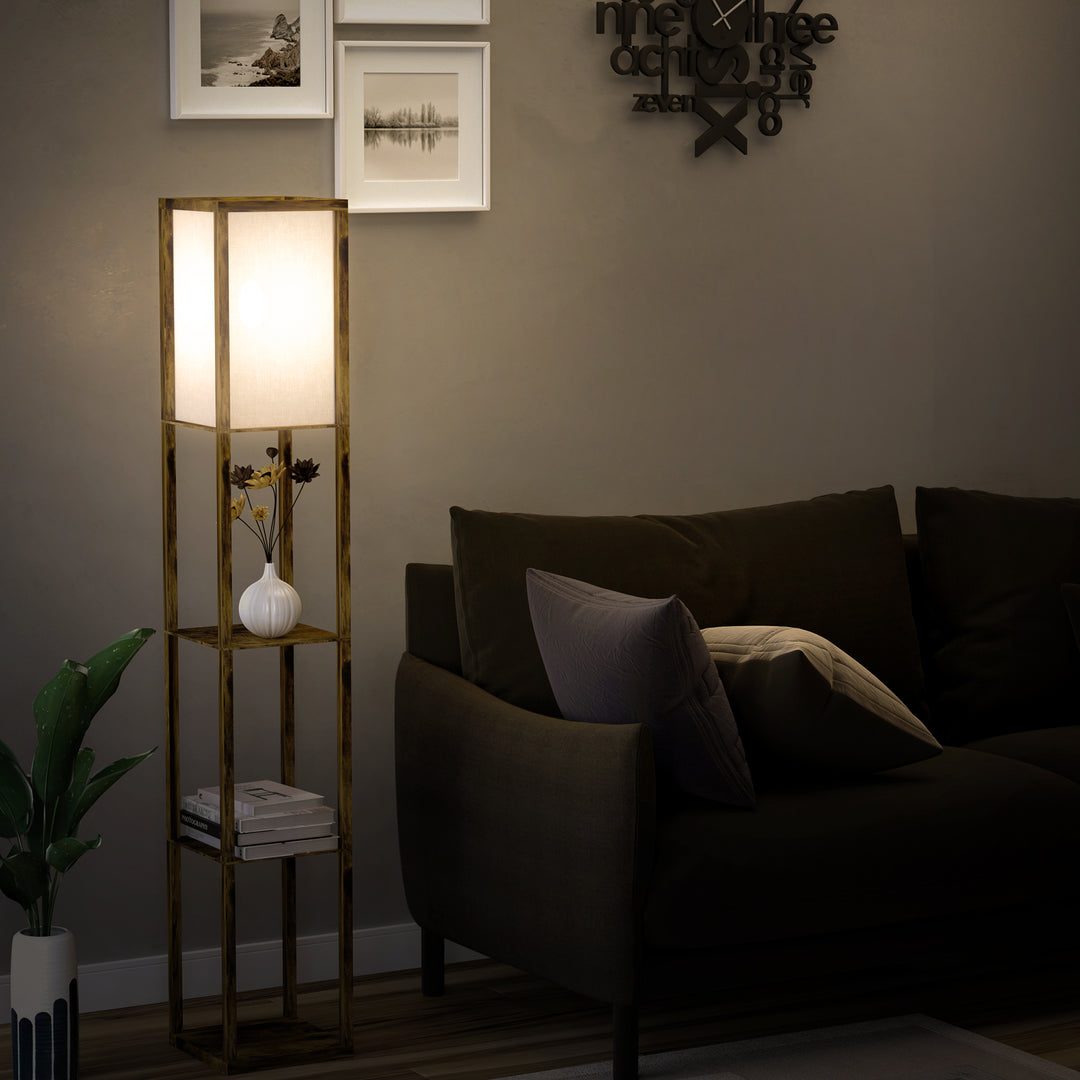 Floor Lamp with Shelves