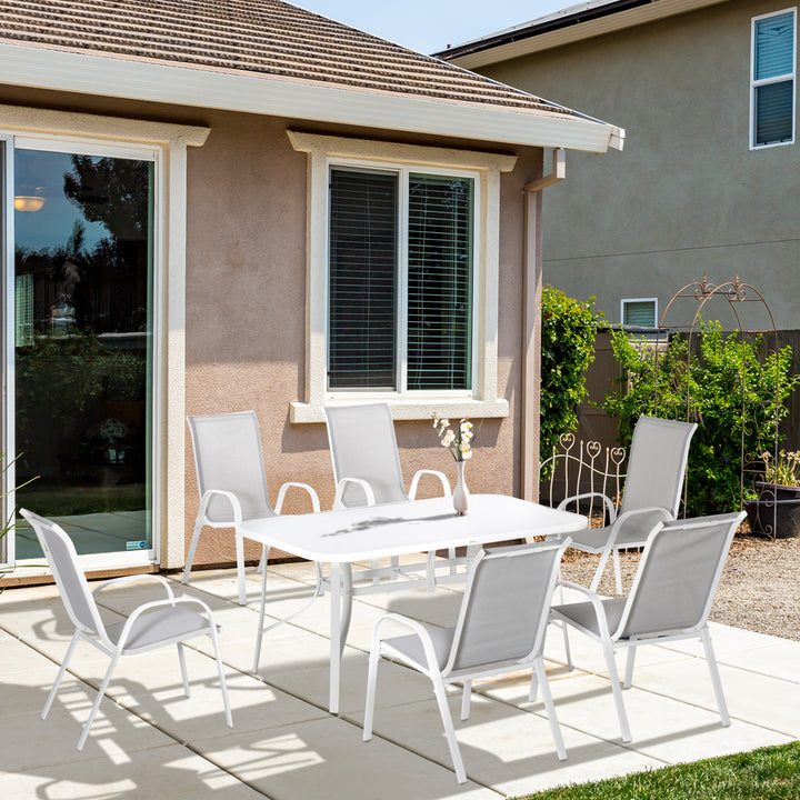 7 Piece Garden Dining Set with Dining Table and Chairs