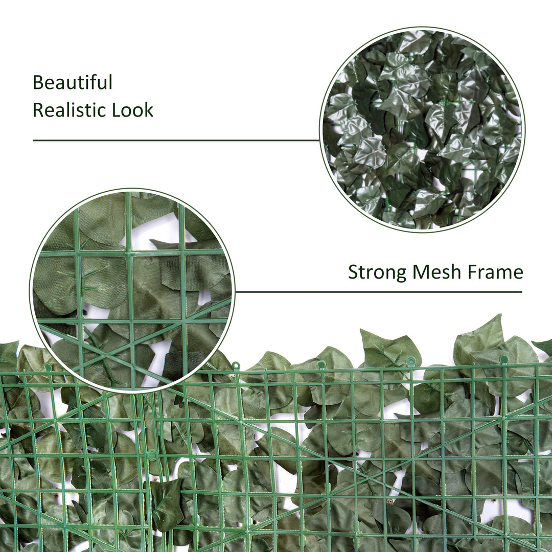 Artificial Hedge Screen: Set of Two Dark Green Leaf Panels for Garden & Indoor Privacy