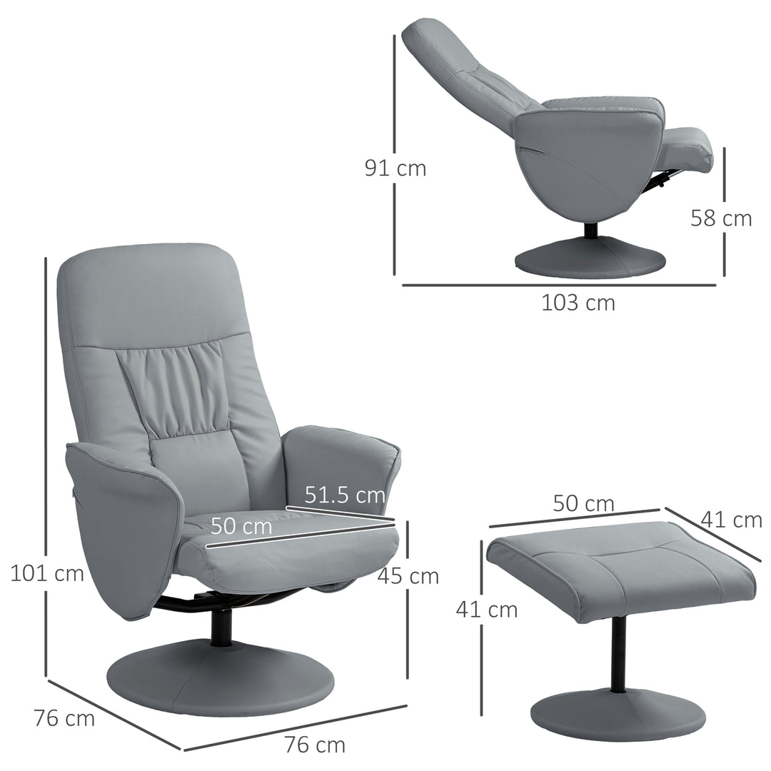 Swivel Recliner Chair with Footstool