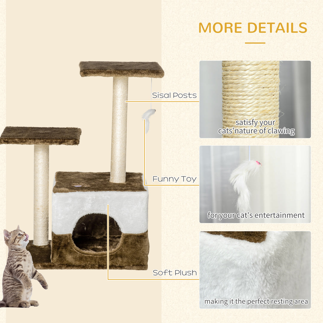 Cat Scratching Post Cat Tree with Condo Perch Interactive Mouse Toy