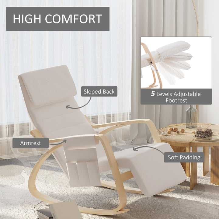 Rocking Lounge Chair Recliner Relaxation Lounging Relaxing Seat with Adjustable Footrest