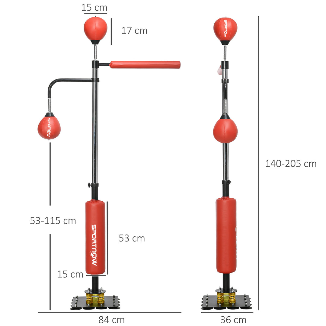 140-205cm Inflatable Punch Bag w/ Reaction Bar Challenge