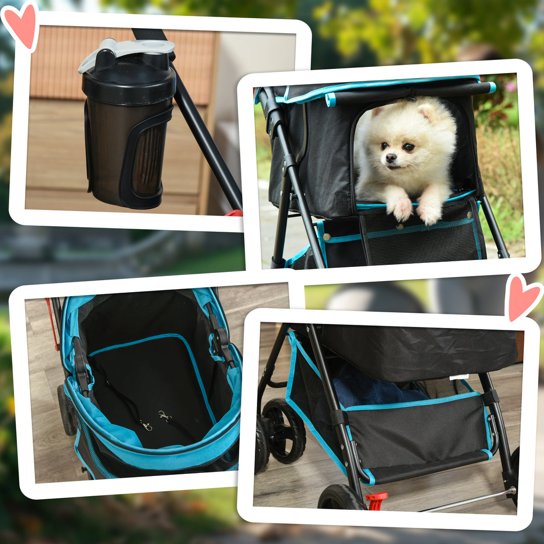 Dog Stroller Dog Pram Cat Stroller with Cup Holder