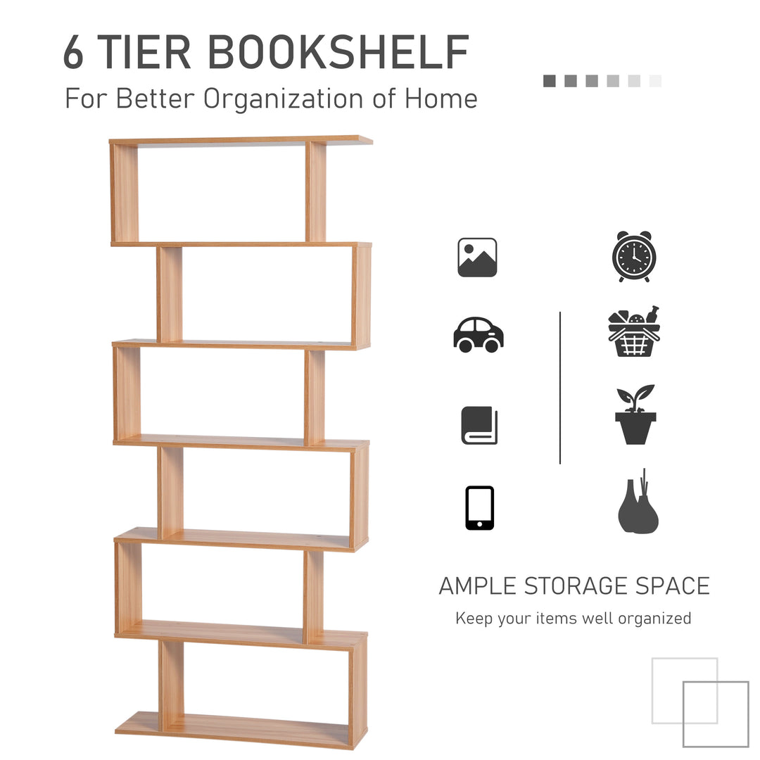 HOMCOM Wooden S-Shape Storage Unit, Maple