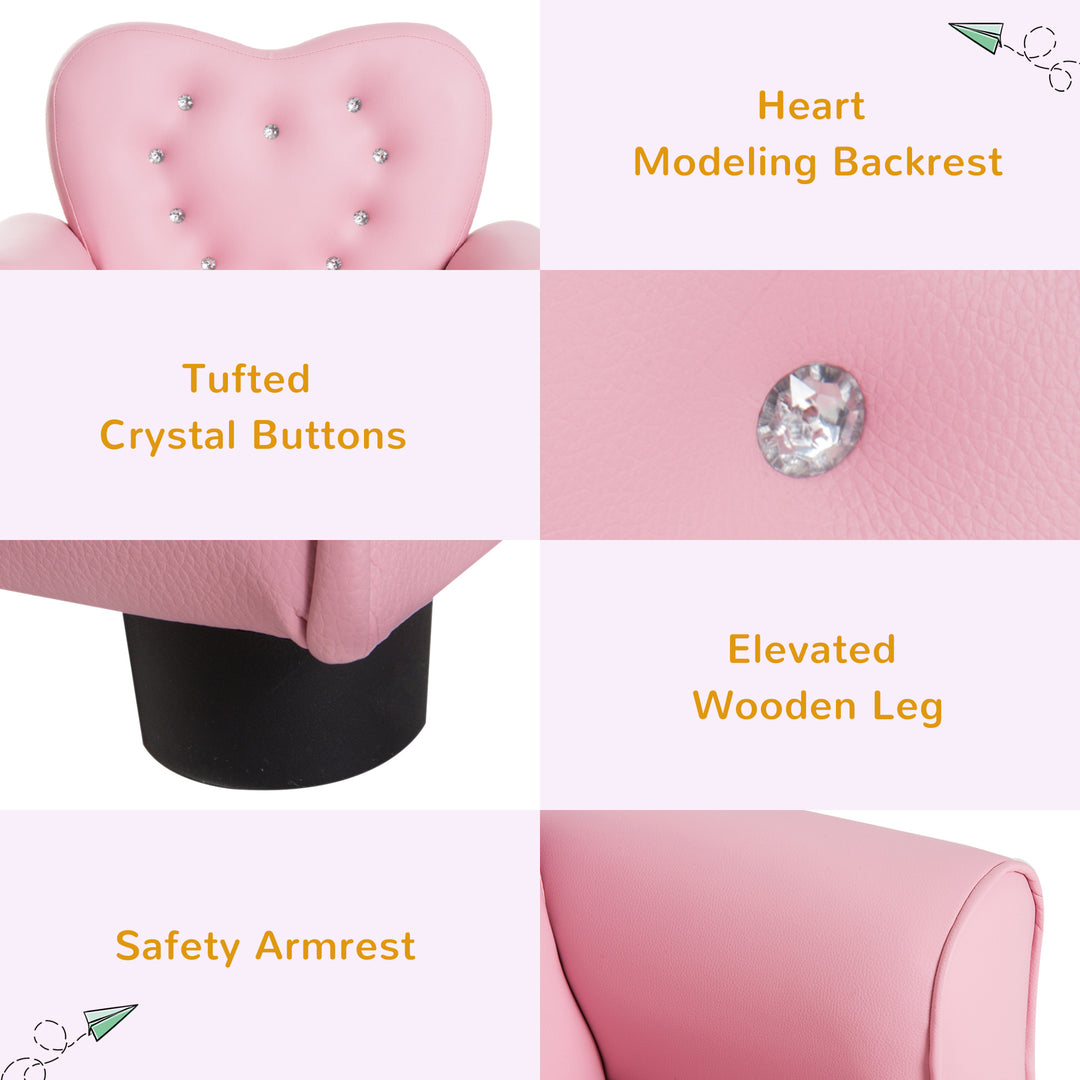 Kids Toddler Chair Sofa Children Armchair Seating Relax Playroom Seater Girl Princess Pink