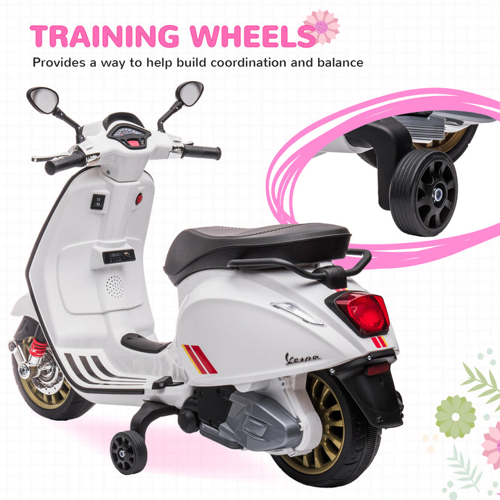 12V Vespa Licensed Kids Electric Motorbike w/ Music