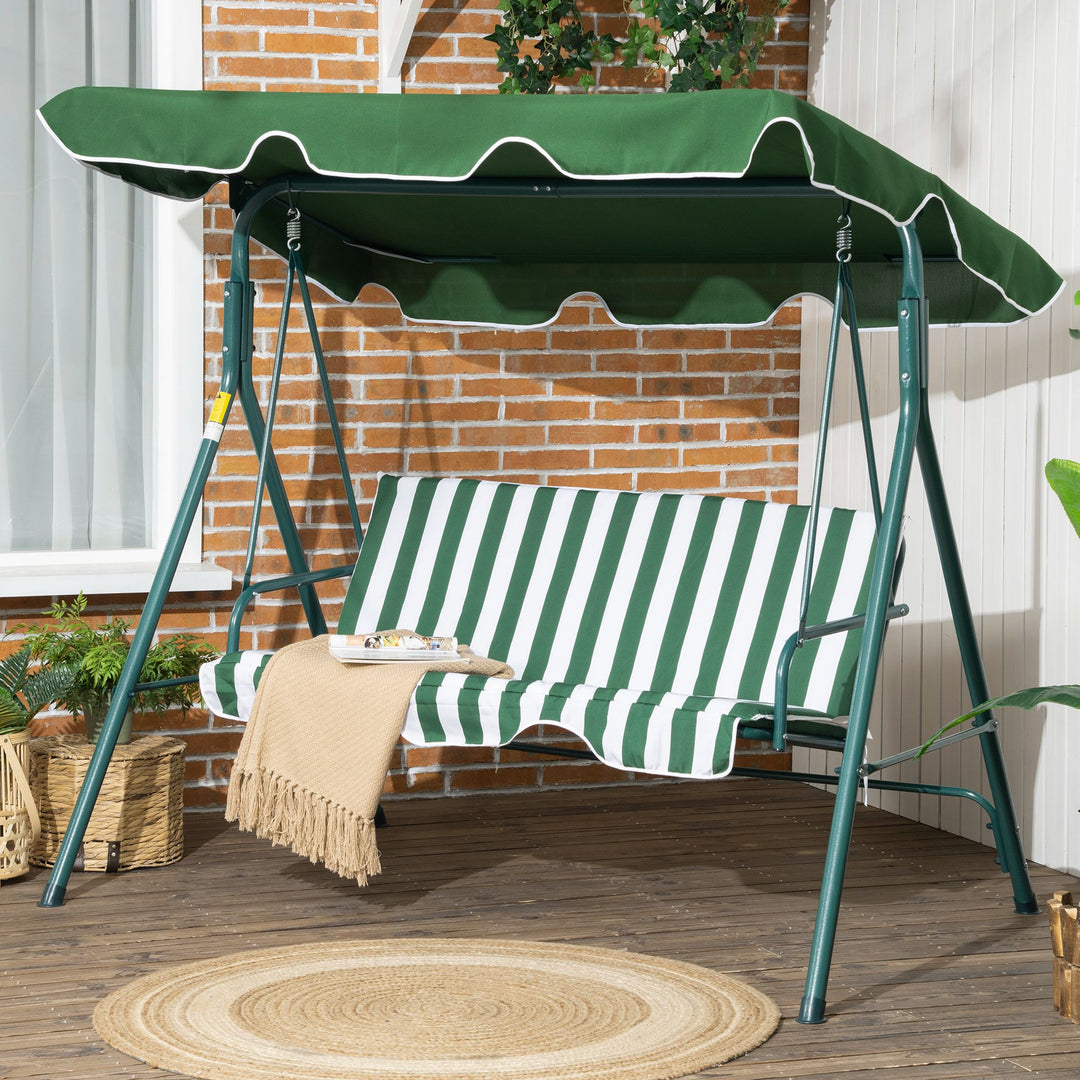 3 Seater Garden Swing Chair with Adjustable Canopy