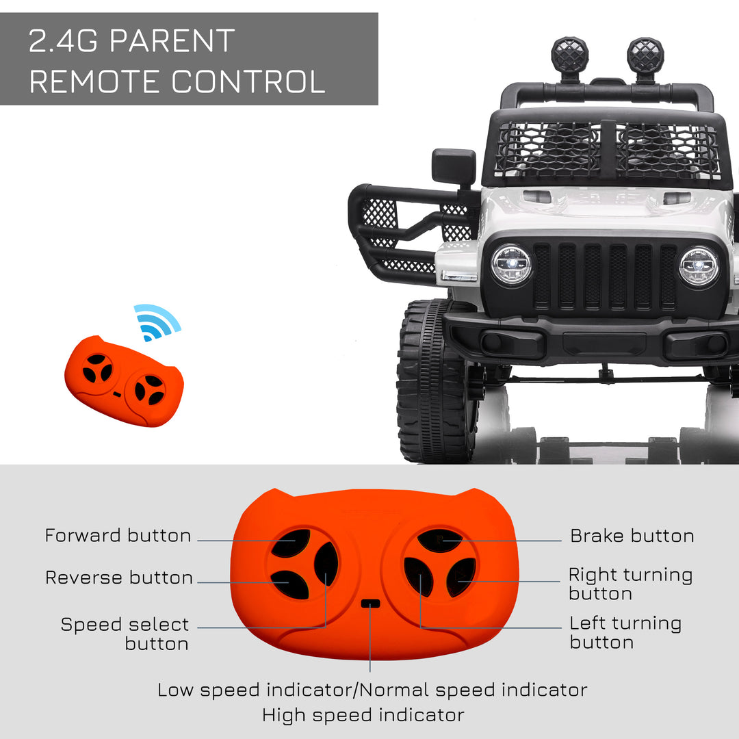 12V Battery-powered 2 Motors Kids Electric Ride On Car Truck Off-road Toy w/ Parental Remote Control Horn Lights for 3-6 Years Old