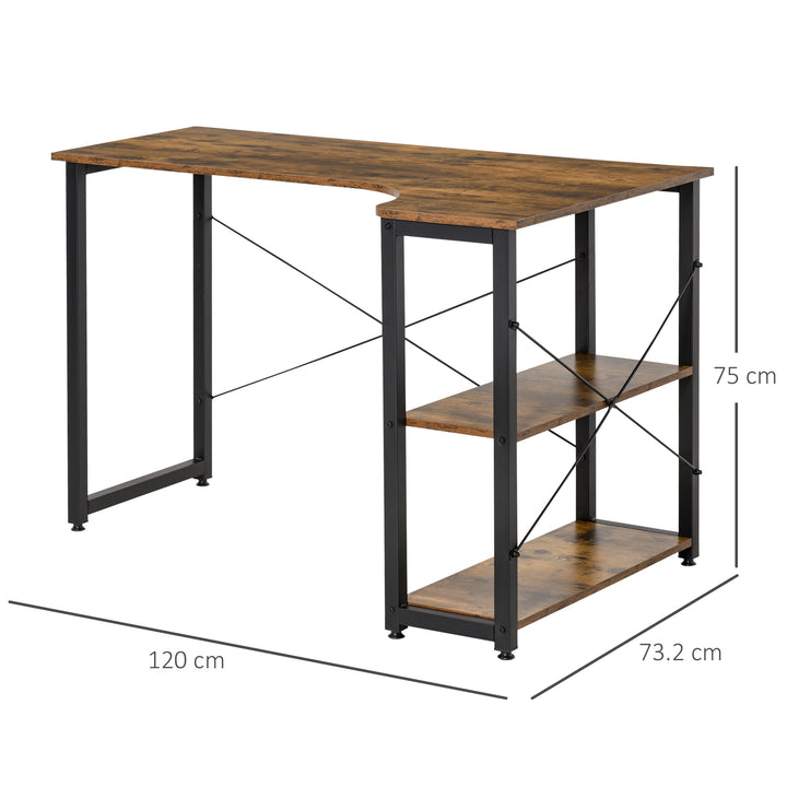 HOMCOM L-Shaped Desk with Shelves