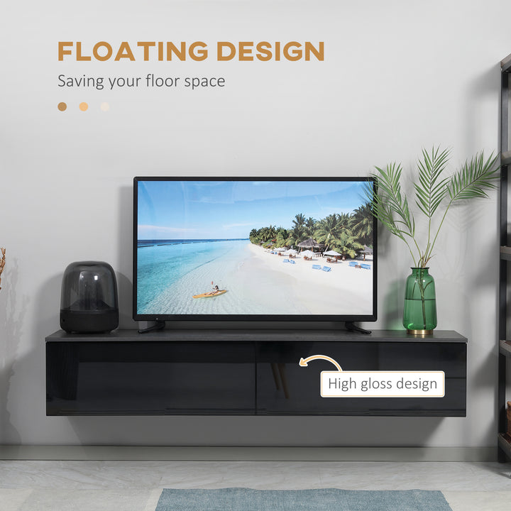 Floating TV Unit Stand for TVs up to 70" with High Gloss Effect