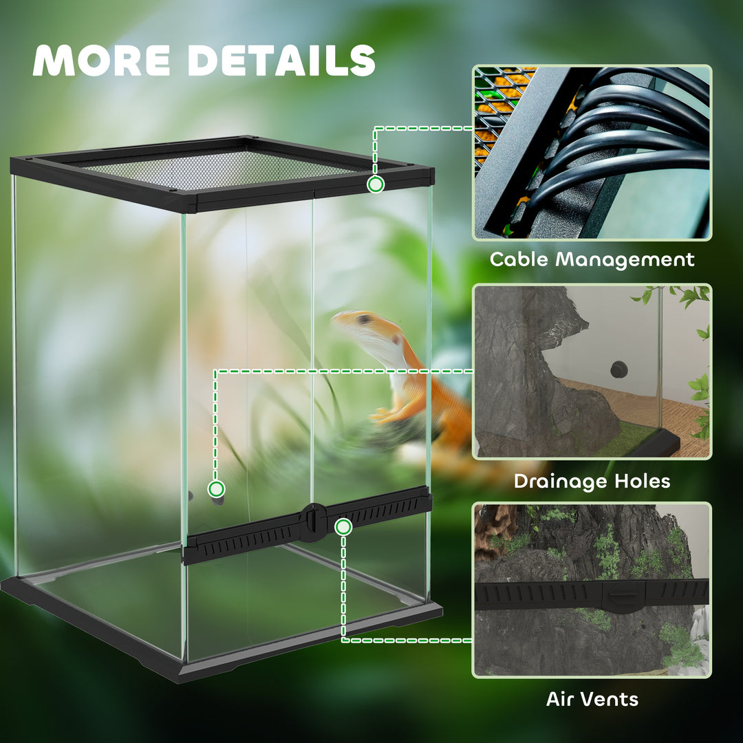 40L Vivarium for Lizards Frogs Snakes Turtles Tortoises w/ Anti Escape Design