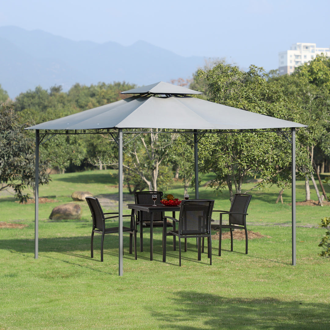 Garden Gazebo with 2-Tier Roof