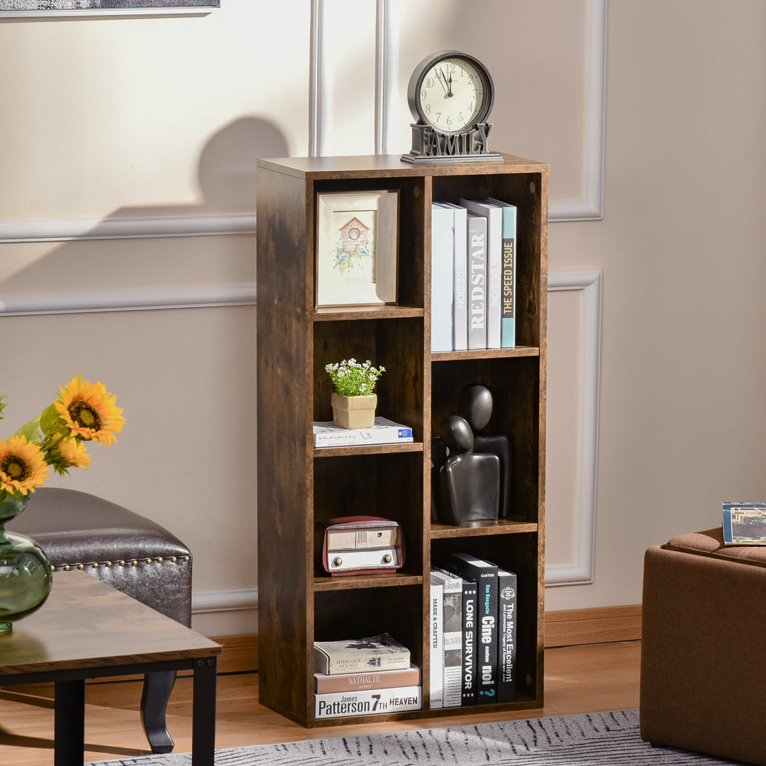 HOMCOM Industrial Free Standing Bookcase, Rustic Brown