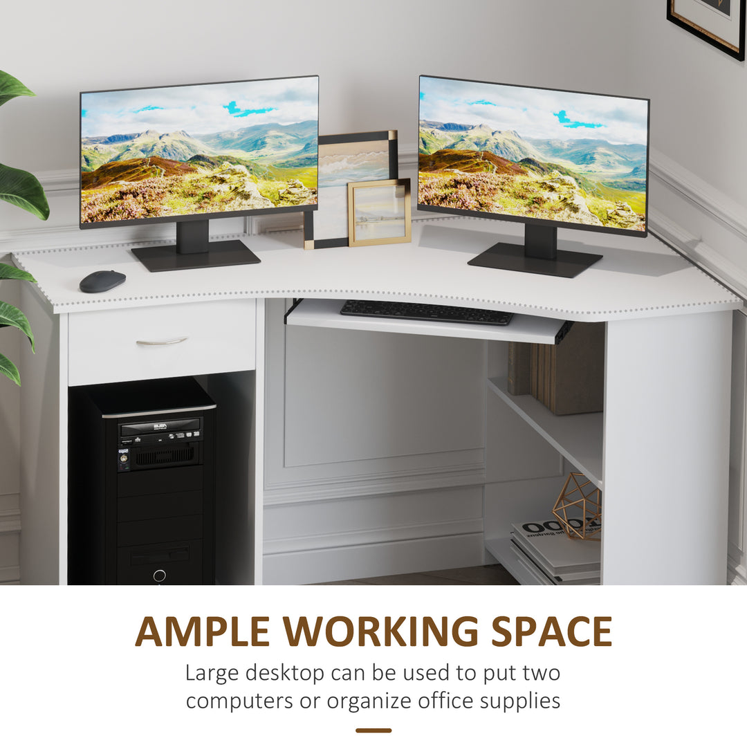 HOMCOM L-Shaped Desk with 2 Shelves