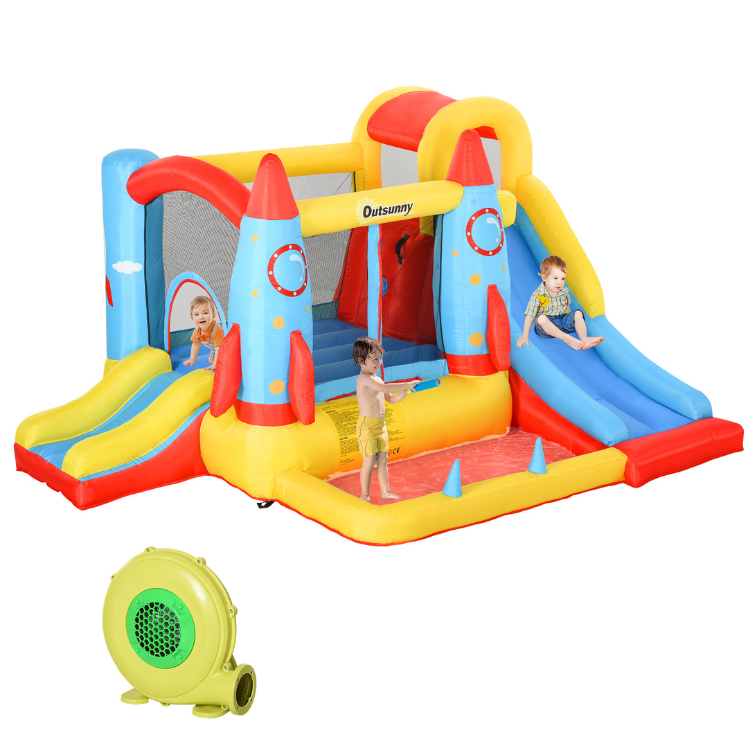 Kids Bounce Castle House Inflatable Trampoline Slide Water Pool 3 in 1 with Blower for Kids Age 3-10 3.3 x 2.65 x 1.85m