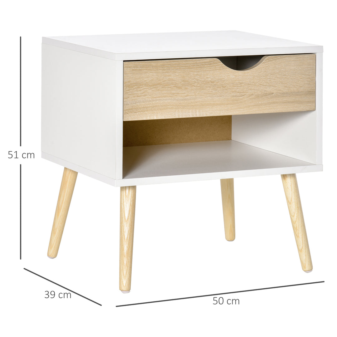 Contemporary Bedside Cabinet: Drawer and Shelf