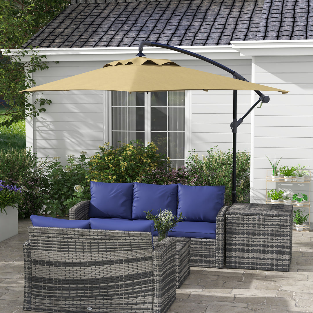 Waterproof Cantilever Parasol: Crank-Operated