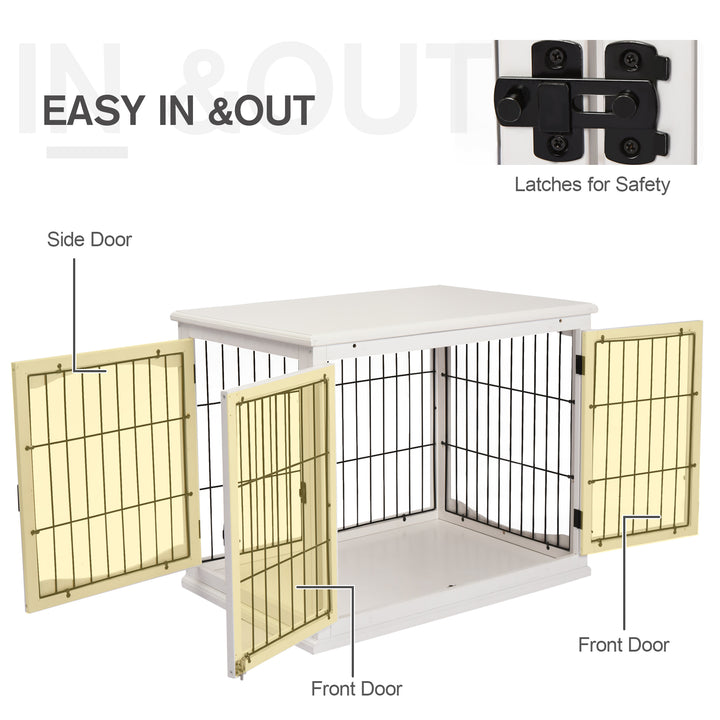 MDF 3-Door Small Indoor Pet Cage White