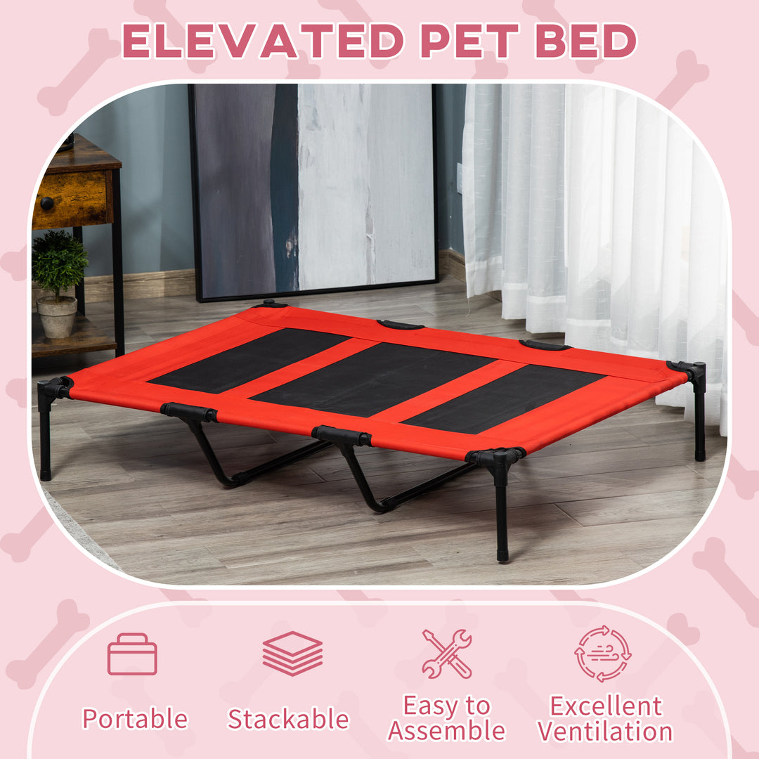 Elevated Pet Cot: Breathable Mesh Cooling Dog Bed for Indoor & Outdoor Use