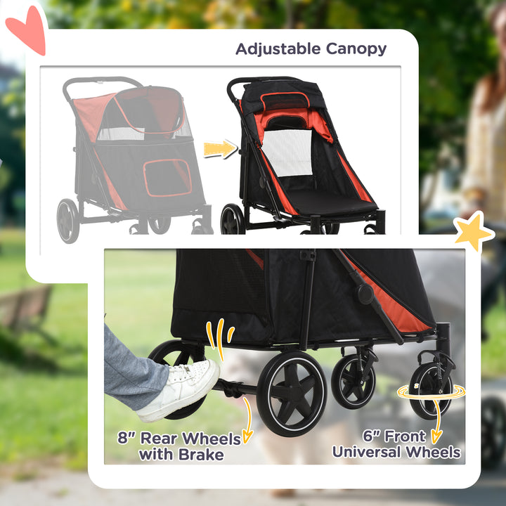 Pet Stroller with Universal Front Wheels